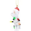 December Pets White Tabby Cat Christmas Tree Ornament with Santa