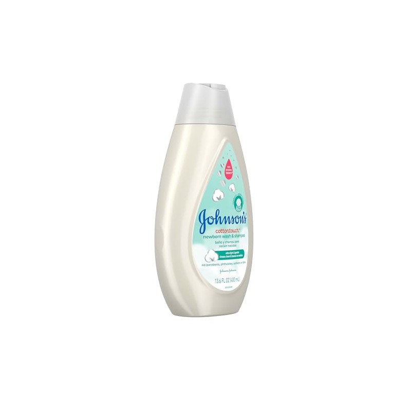 Johnson's CottonTouch Newborn Baby Wash & Shampoo, Made with Real