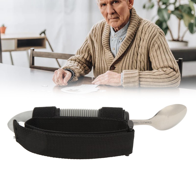Eating Aids Spoon Stainless Steel Antislip Easy to Grip Adaptive