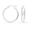 LeCalla Sterling Silver Jewelry SMALL Heart Filigree Light-Weight Click-Top Hoop