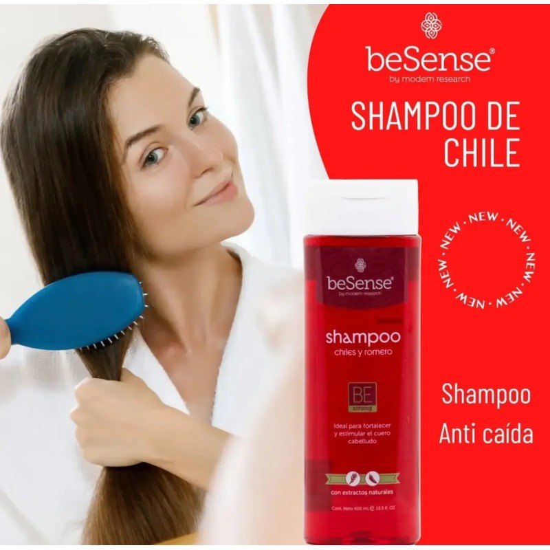 Be Sense Shampoo Chile Y Romero 400ml Pack 2 Piezas