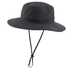 JAOAJ Sun Hat UV Protection 50 Men's Fishing Hat Men's Wide Brim Safari Hat Breathable Summer Hat Foldable Waterproof Lightweight Mesh Boonie Hat, darkgray, Unit size