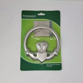 Manish International Exclusively Irish Large Claddagh Circular Door Knocker - Satin Nickel
