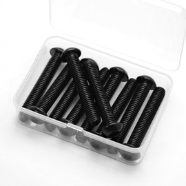 M8 x 45 mm Rounded Head Screws with Hexagon Socket 304 Stainless Steel Black Oxide Full Thread Flat Head Screws (Pack of 10)