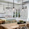 FookChak 10" Seeded Glass Pendant Lights Kitchen Island Black Pendant