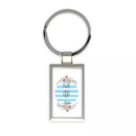 Gift Keychain : Best CEO Ever Christmas Cute Birthday Stripes Blue