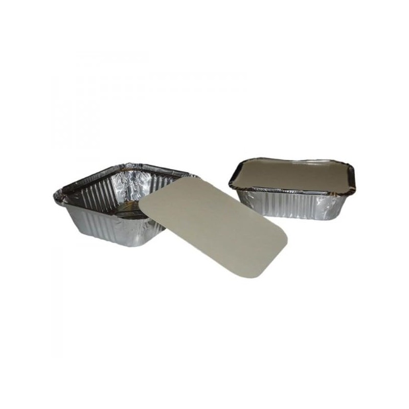PRECIOUS LONDON Aluminium Foil Food Containers with Lids, 50 Pack,