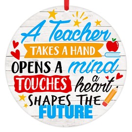 WaaHome Teacher Gifts for Women, A Teacher Opens A Mind Christmas Ornaments, Teachers Appreciation Gifts, End of Year Teacher Gifts, Christmas Ornament Gift for Best Teacher Retirement Teacher