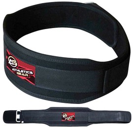 Weight Lifting Belt by AG, 5.5” Self-Locking Double Padded Neoprene Back & Core Support for Weightlifting, Bodybuilding, Gym, Workout, Men & Women (Black, Medium)