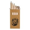 Azeeda 6 x 'Lion Portrait' Short 85mm Pencils/Coloured Pencil Set