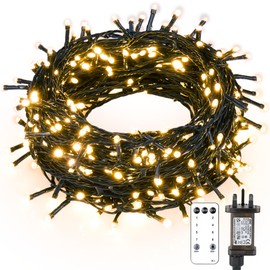 Twinkle Star Xmas Tree Lights, 30m 300 Fairy Lights Outdoor, Warm White Waterproof String Light with Remote/8 Modes/Timer, Christmas Lights Mains Powered for Outside/Indoor/Garden/Party/Decorations