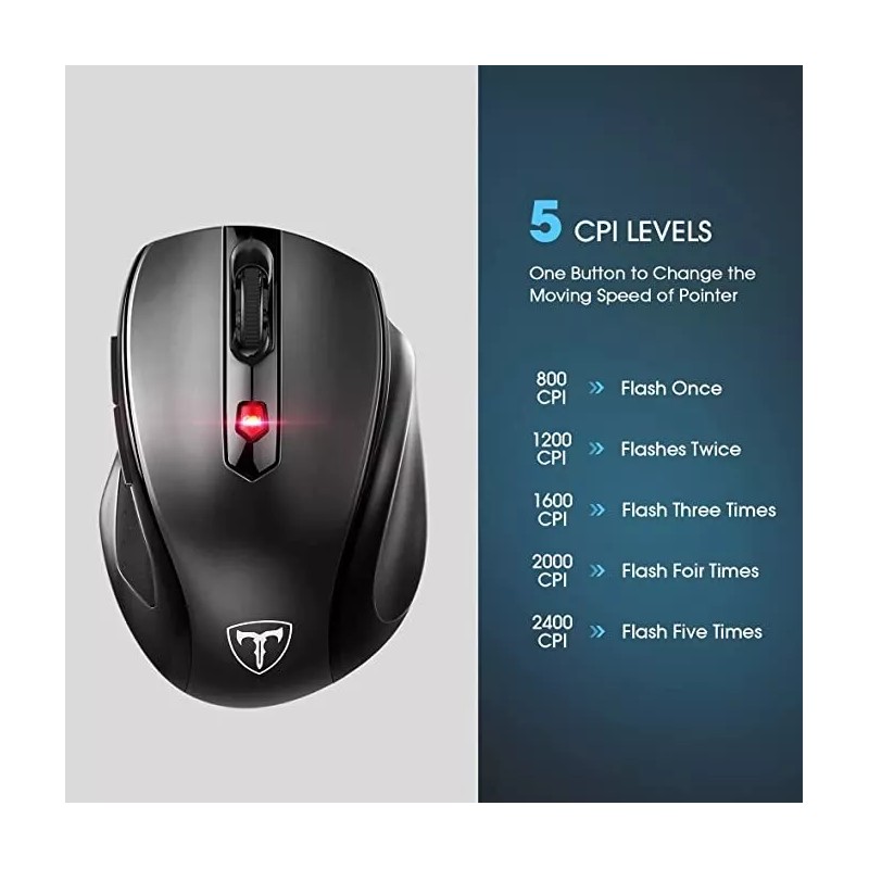 VicTsing Wireless Gaming Mouse Ergonomic 5 Adjustable DPI Levels 6