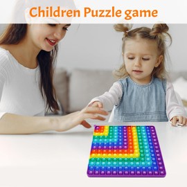 Push Pop Fidget Toys, Push Up Bubble Sensory Toy Double-Sided Number Board Game Rainbow Square Squeeze Toys Multiplication Table Math Game Create Various Math Operations, Multiplication 12x12