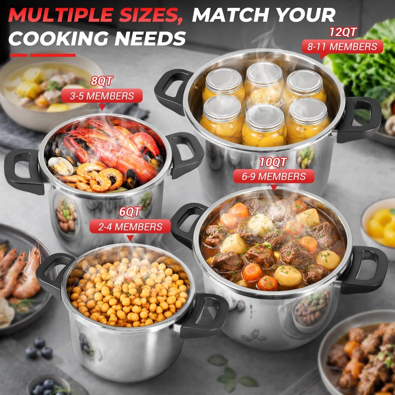 3-In-1 304 Stainless Steel Pressure Cooker 8 QT: [Save 70%