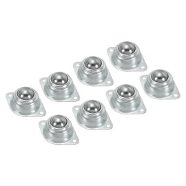 PATIKIL Roller Ball Transfer Bearing 3/4", 8 Pack Load 44lbs Flange Mounted Carbon Steel Rotation Caster Unit for Conveyor Roller Stand Transmission