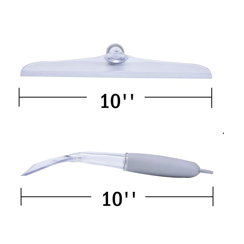 Shower Squeegee for Bathroom Glass Doors and Mirror, 10'' Rubber