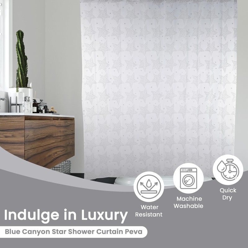 Blue Canyon Star Shower Curtain, Premium Polyester Material, Anti –