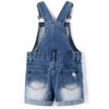 KIDSCOOL SPACE Girls Denim Overall Shorts,Little Big Boys Jean Overalls,Blue,13-14
