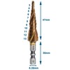 ECSiNG Spiral Grooved Step Drill Bit 3-13mm Metric Size M35