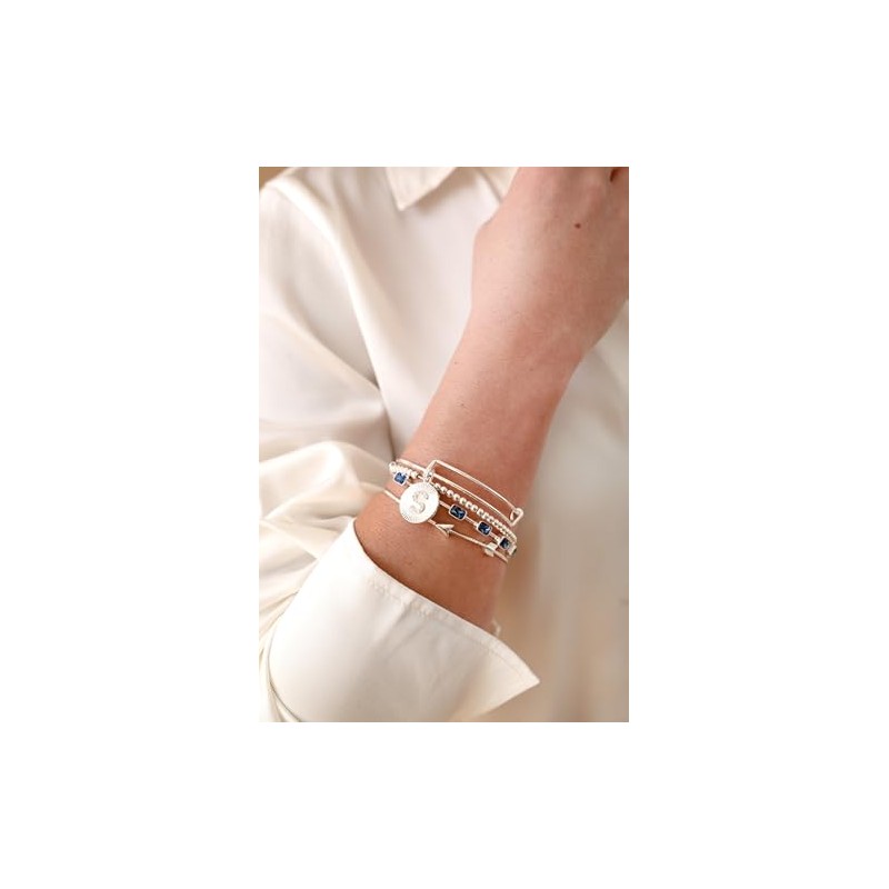 Alex and Ani September Birthstone Emerald Cut Bangle