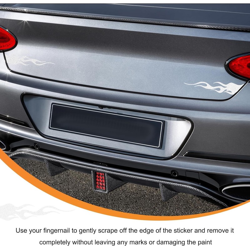 Fokmuaex 4pcs Reflective Flame Stickers, Universal Simulation Flame Decorative Stickers