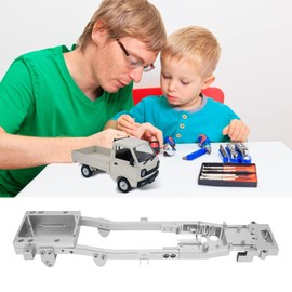 RC Metal Chassis Frame, Aluminum Alloy RC Chassis Kit Frame Guarder WPL D12 1/10 RC Model Car Upgrade Parts Accessories for CNC Precision Machining(Silver)