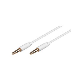 Goobay 69113 Kopfhörer- und Audio Verlängerungskabel AUX; 3-polig; 3,5 mm Klinke 3,5 mm Stecker (3-Pin, Stereo) auf Klinke 3,5 mm Stecker (3-Pin, Stereo), vergoldet, weiß, 2 Meter