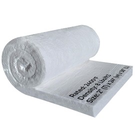 Ceramic Fiber Insulation Blanket - 2" x 24" x 36” - 2400F 8# Density - Fireproof Insulation Blanket for Forge, Furnace, Kiln, Chimney, Boiler, Stove, Fireplace, Pizza Oven, Dishwasher, and More