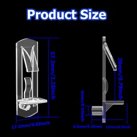 Ojeemii 20PCS Plastic Locking Shelf Support Pegs, 6mm Self-Locking Shelf Pins, Plastic Cabinet Shelf Clips, Clear Bracket Clips for Kitchen, 6mm Peg x 3/4" Thick Shelves