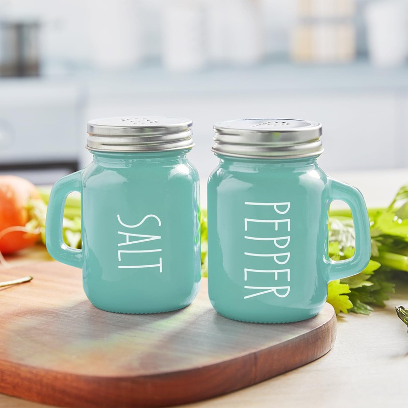 Turquoise Salt and Pepper Shakers Set - Teal Kitchen Decor