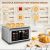 4 Slice Toaster Touch Screen, Stainless Steel Toasters Digital Timer,