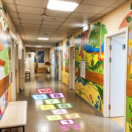 GEEHUA 10Pcs Hopscotch Game Floor Stickers, Number Floor Decals with 1 Pair Footprint Stickers Puzzle Games Wall Sensory Path Decals for Classroom Bedroom Living Room Ground Corridor Nursery Decor