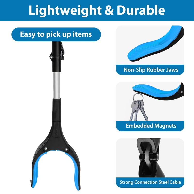 Adiwo Foldable Litter Picker Grabber, 91cm/36" Long Handle Litter Pickers