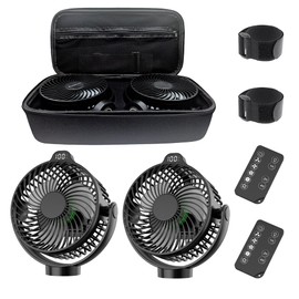 VENSWID 2-Pack Golf Cart Fan with Carrying Case, LED Display, 12000mAh Rechargeable Portable Fan, Magnetic Base, Light & Timer, Suitable for EZGO Club Car Yamaha, Golf Cart Accessories
