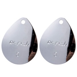 Dr.Fish 30/60pcs Fishing Spinner Blade Colorado Willow Kit Gold Silver Spoon Easy Spin Spinner Bait Making DIY Parts Accessories Freshwater Saltwater Walleye Rig Inline Size4