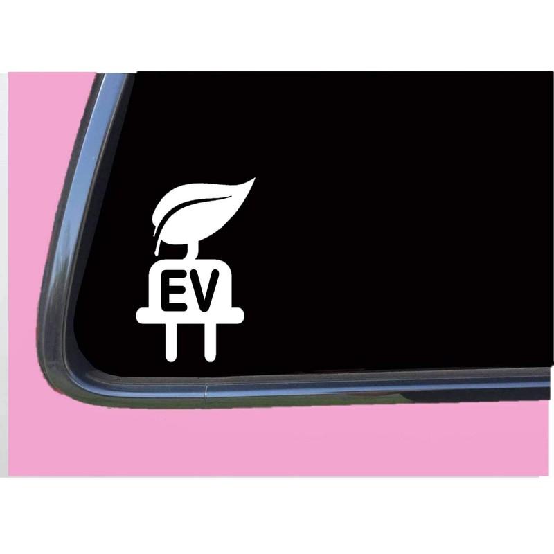 Ev Leaf Plug sticker Decal TP 944 6" electric vehicle