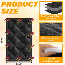 Beeveer Rv Magnetic Window Insulation Kit 16 x 25 Inches Pre Cut Magnetic Rv Thermal Insulation Curtain Quilted Oxford Fabric Thicken Cotton Fill Keep Heat in Cold out for Winter Camper Window Trailer