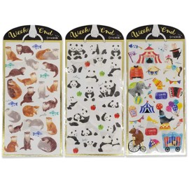 Mind Wave Sticker Sheet Set of 3 Otter, Panda & Circus for Scrapbook Journaling Craft DIY