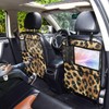 BOENLE Car Seat Back Organizer Black Circle Leopard Print 2