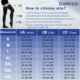 beister 15-20 mmHg Open Toe Medical Compression Stockings for Women Men, Thigh High Graduated Compression Socks with Dot Silicone Band, Support Circulation Pressure Stockings for Varicose Veins, Edema