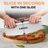 12" Perforated Pizza Peel with Pizza Cutter, Leonyo Aluminum Pizza