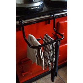 The A2Z Stores - AGA/Range Oven Mini Tea Towel Holder/Dryer - Black