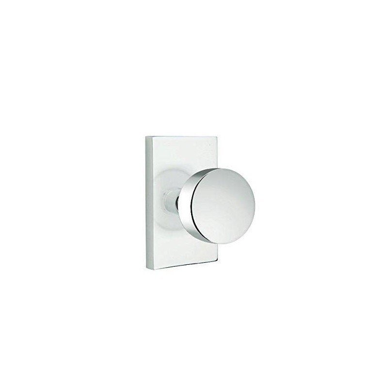 Passage Set, Modern Rectangle Rosette, Modern Round Knob, Flat Black