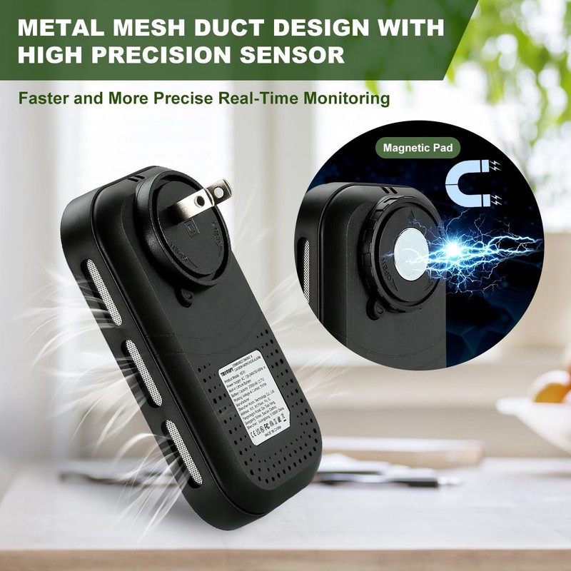 2pcs Carbon Monoxide Detector Plug in Wall, Portable Carbon Monoxide