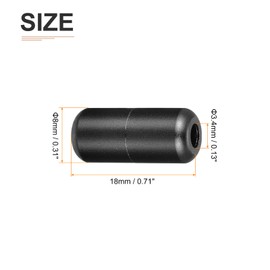 DTGN 8mmx18mm(DxL) Shoelace Locks Buckle - 6Pack - Good for Different Shoes - Aluminum Alloy Metal Laces Clasps - Glossy Black