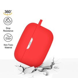 Ankersaila Case Compatible with JBL Tune 130NC TWS,Shock Drop Proof Soft Silicone Protections Case Cover with Keychain (Red)