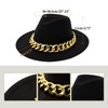 Tisancy Women's Fedora Hat and Metal Chain Crossbody Handbag Set,Black