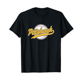 Pittsburgh Vintage Baseball Throwback Retro Design T-Shirt