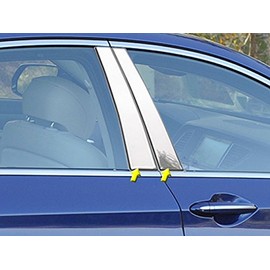 Stainless Polished Chrome Pillar Post Trim 4PC, Compatible with Hyundai Genesis 2015-2016 (4-Door, Sedan)
