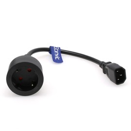 Eonvic IEC 320 C14 Male to 3 x Europe Schuko Female Socket Short Adapter Power Cable for UPS PDU,Euro UPS/PDU Power Cord Connecter